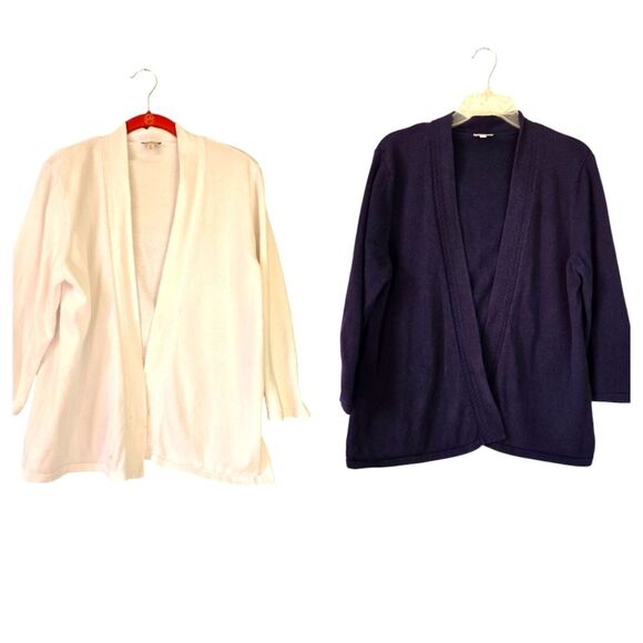Talbots Women's Size XL 2 Set of Cardigan Open Sweaters Preppy Nautical - Picture 1 of 16